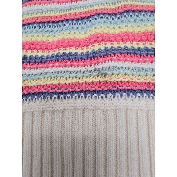 American Eagle Womens Crochet Floral Striped Sleeveless Sweater Vest SP/CH - Picture 2 of 7